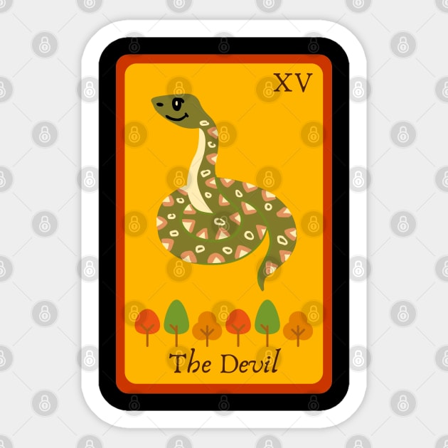 Autumn Tarot - The Devil Sticker by Gwraggedann